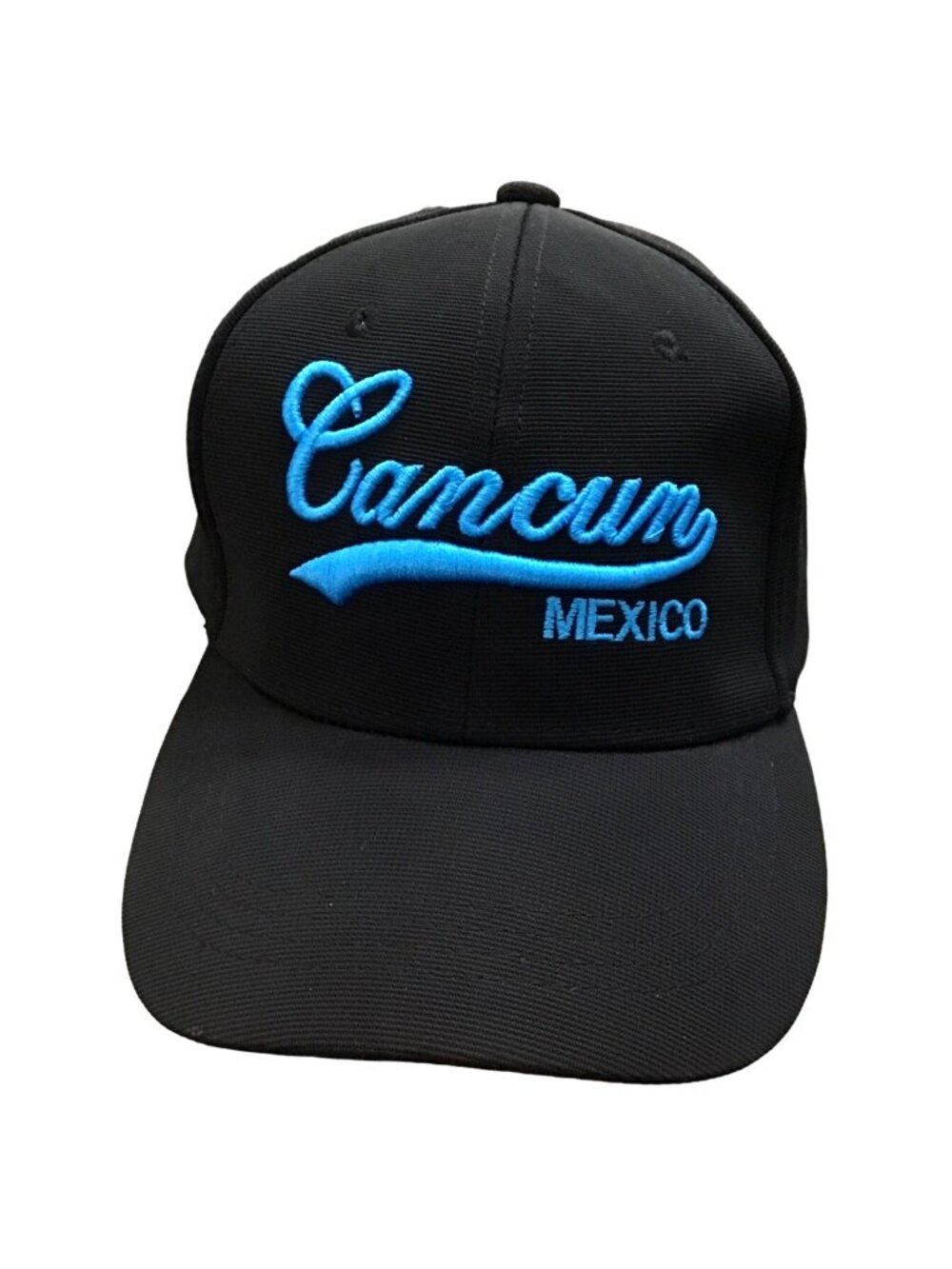 CANCUN MEN'S SNAP BACK BLACK HAT WITH FRONT LOGO